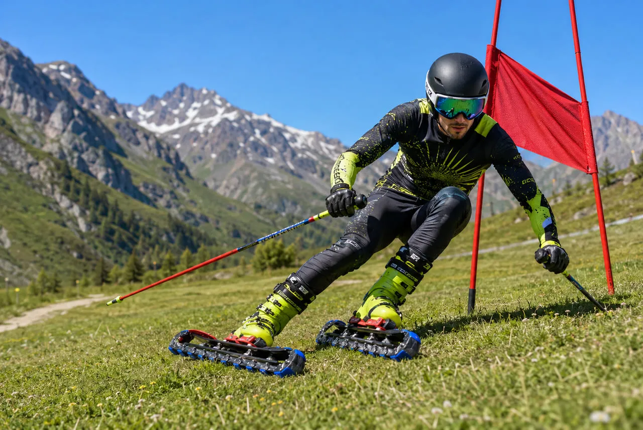 Allenamento con SkiRoad su asfalto